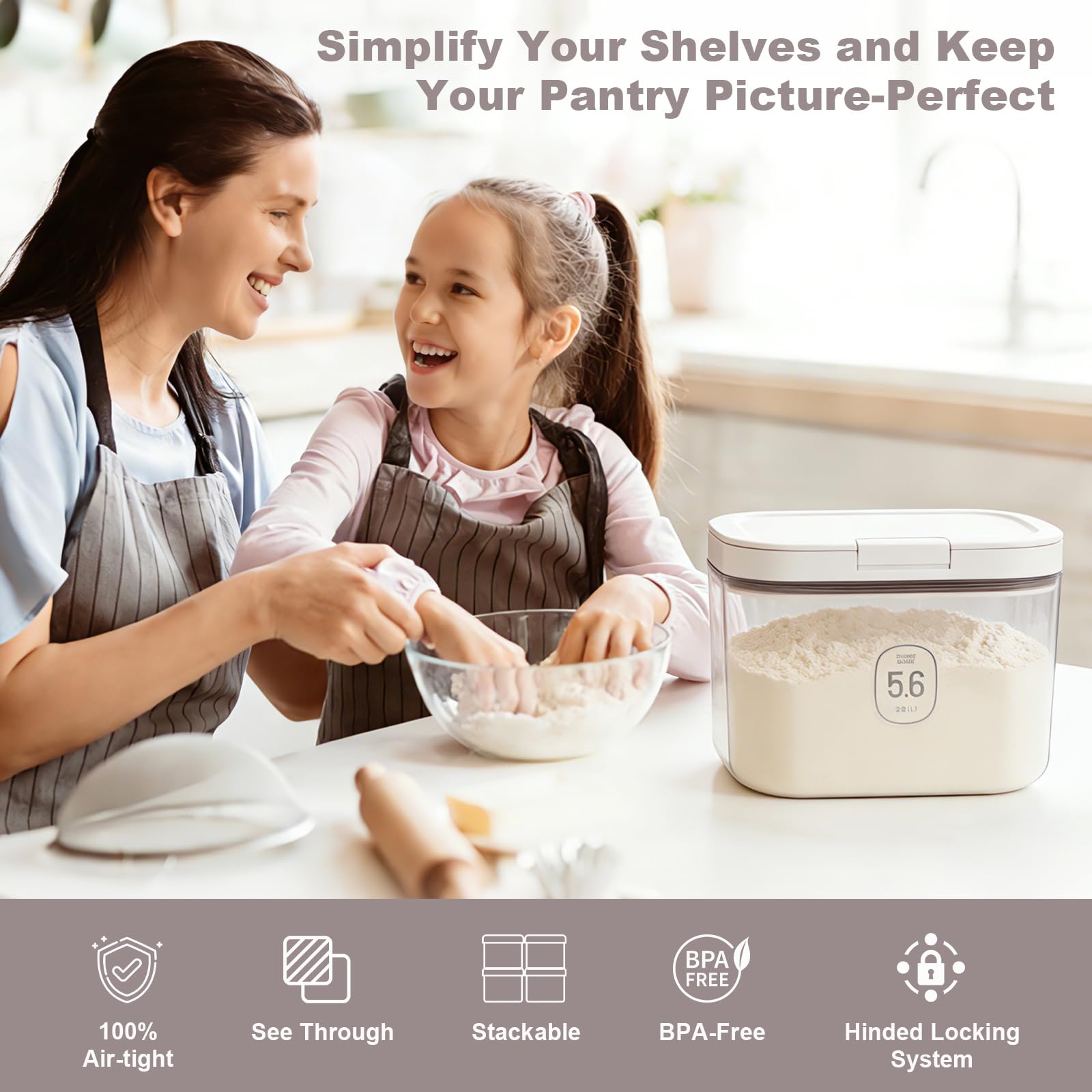 Airtight Rice Container with Measuring Cup