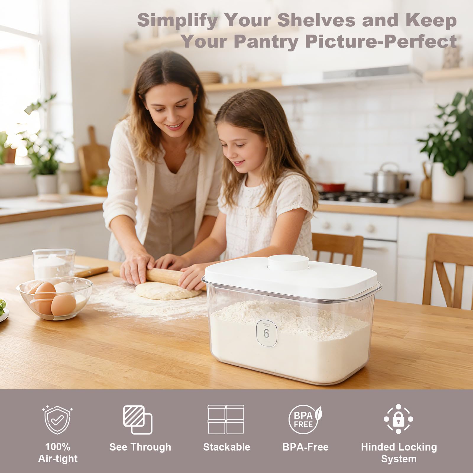 Airtight Rice Container with Measuring Cup