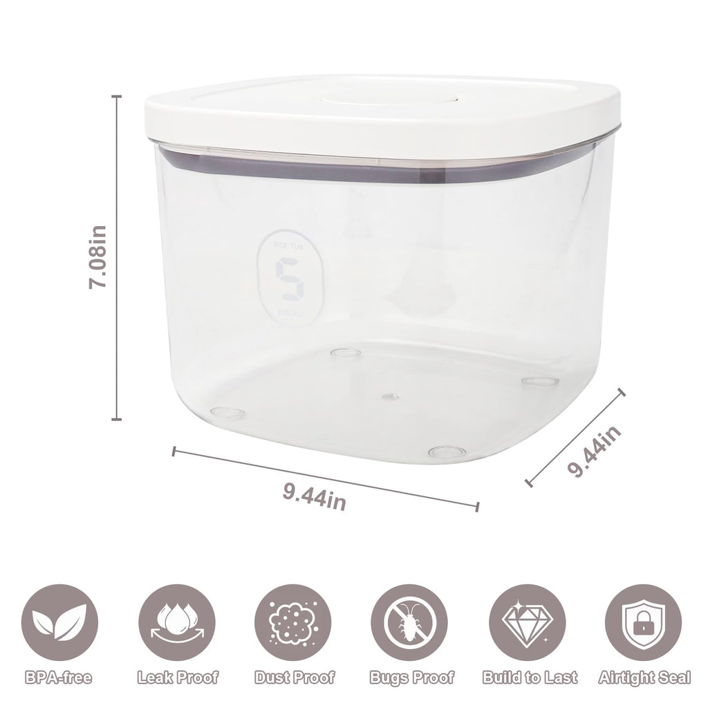 Airtight Rice Container with Measuring Cup