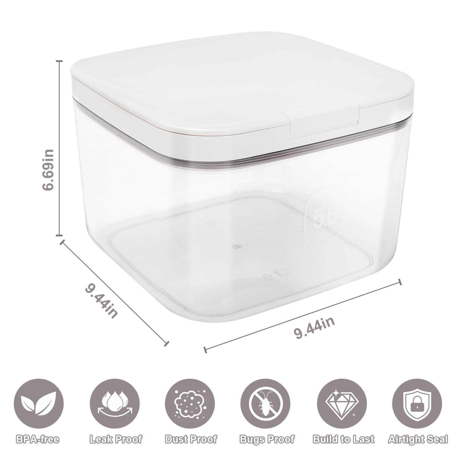 Airtight Rice Container with Measuring Cup