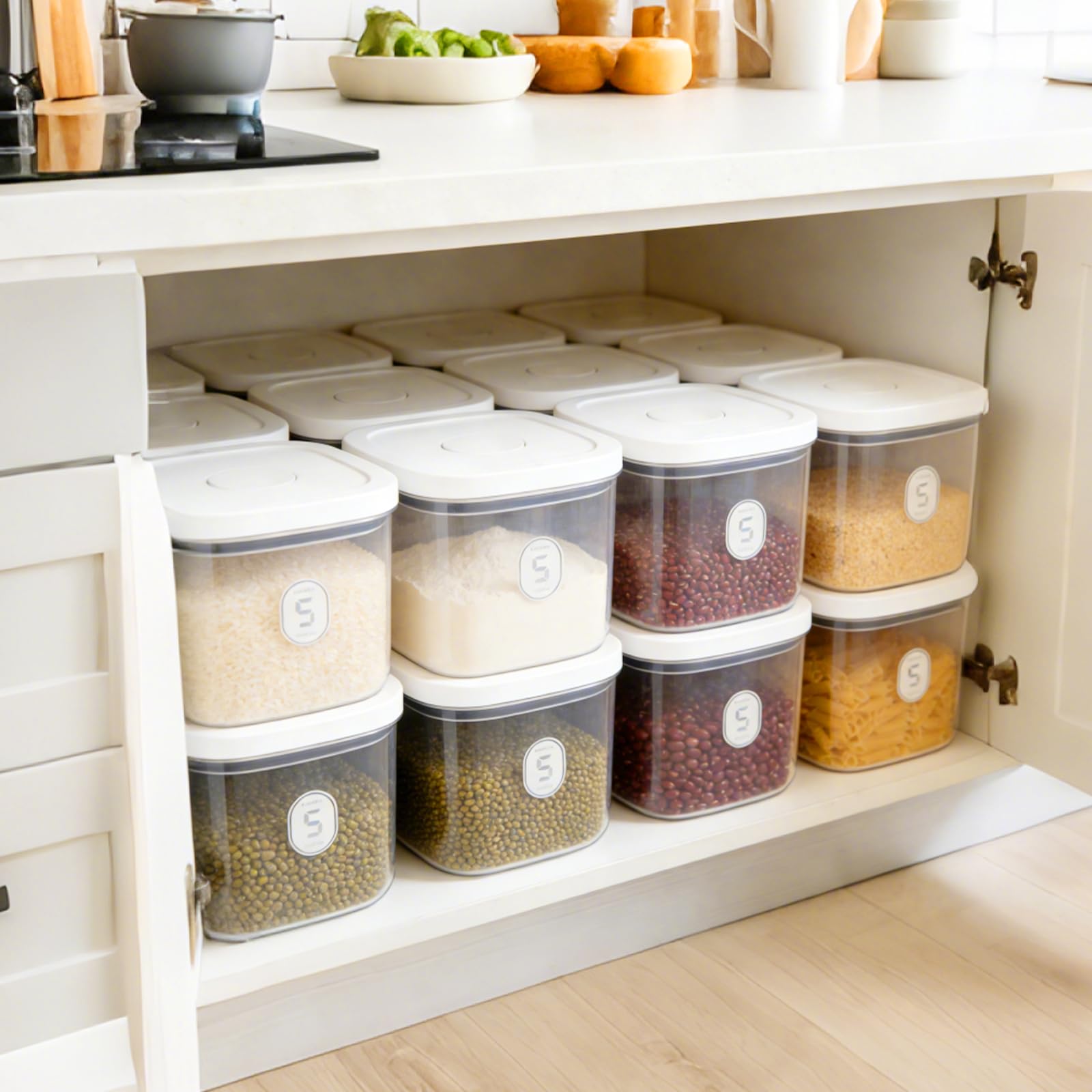 Airtight Rice Container with Measuring Cup