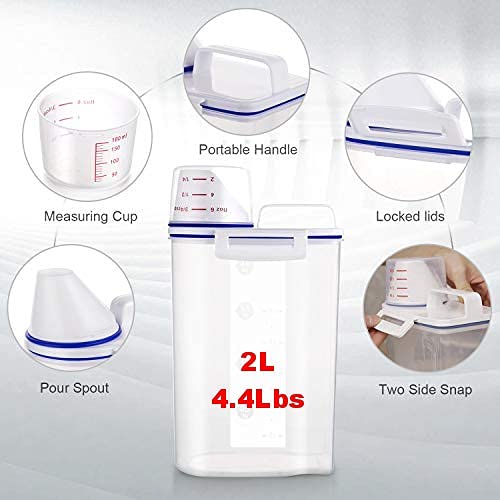 Airtight BPA Free Plastic Storage Container with Lid and Measuring Cup