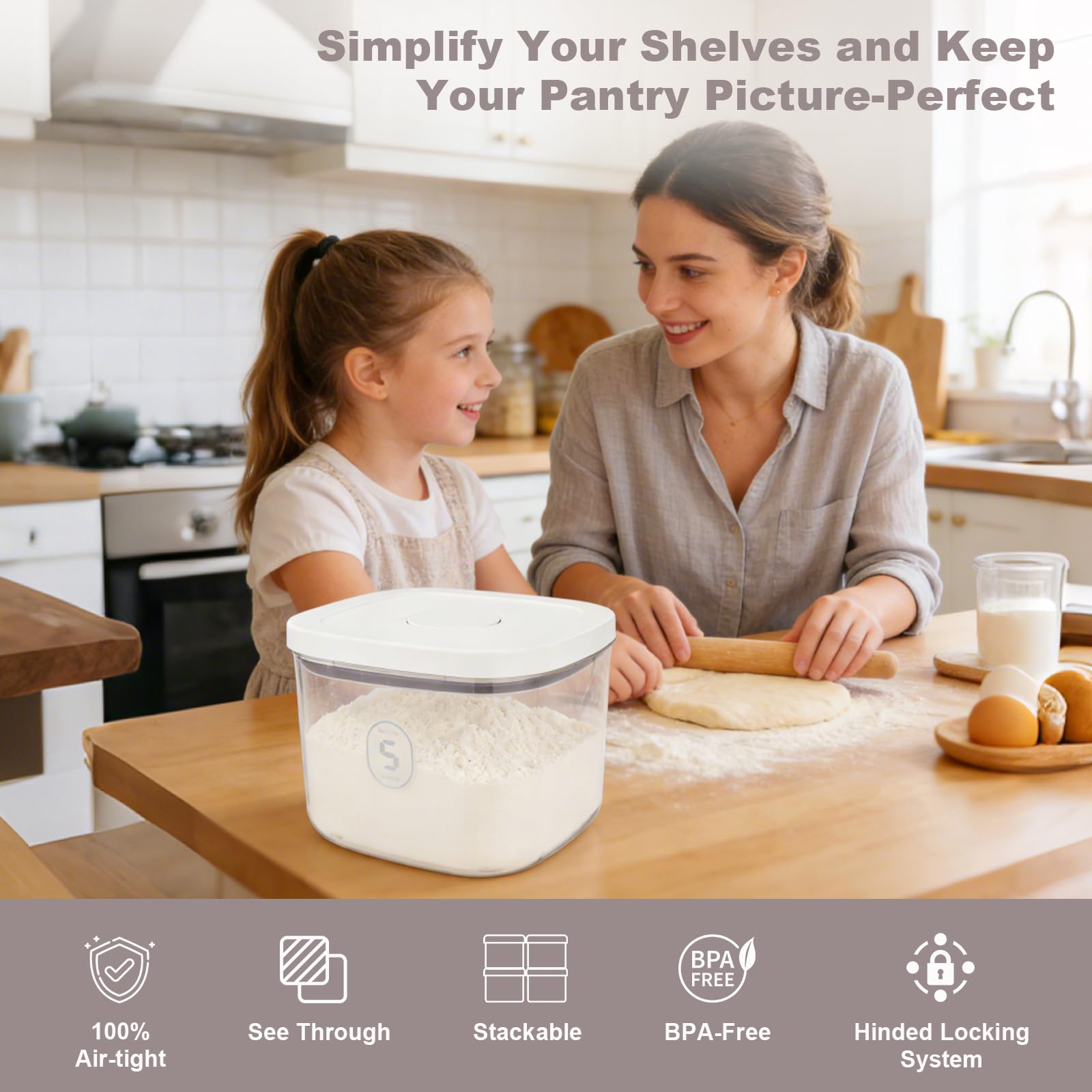 Airtight Rice Container with Measuring Cup
