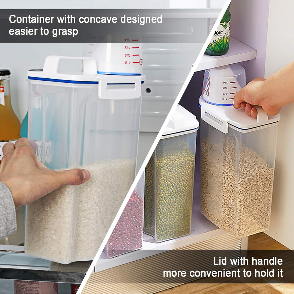 Airtight BPA Free Plastic Storage Container with Lid and Measuring Cup